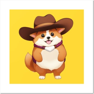 Cute Cowboy Corgi Posters and Art